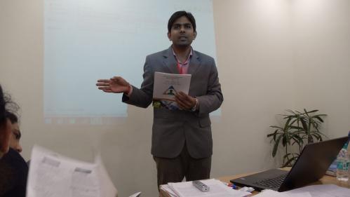 Mr Deepak from Xcelris labs introducing the course programme